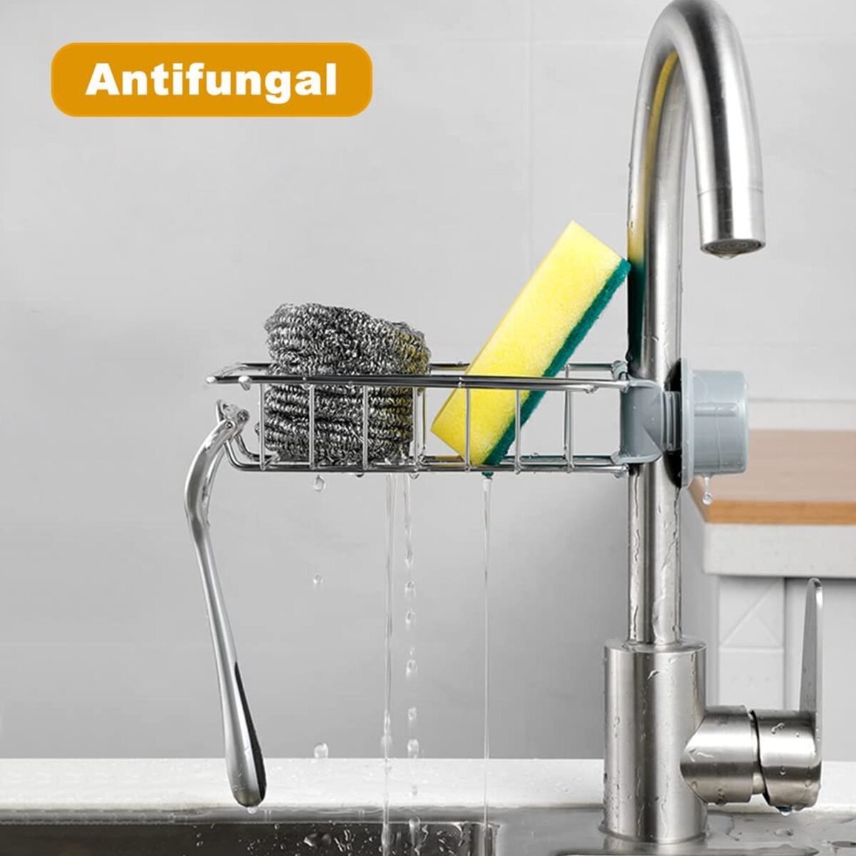 Soap, Sponge Holder, Stainless Steel Sink, Caddy Organizer (1 Pc) - Image 3