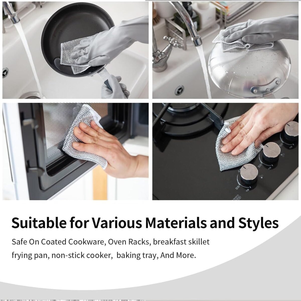 One-Sided Multipurpose Microfiber Cloths, Scrubber (1 Pc / 20x20 Cm) - Image 5