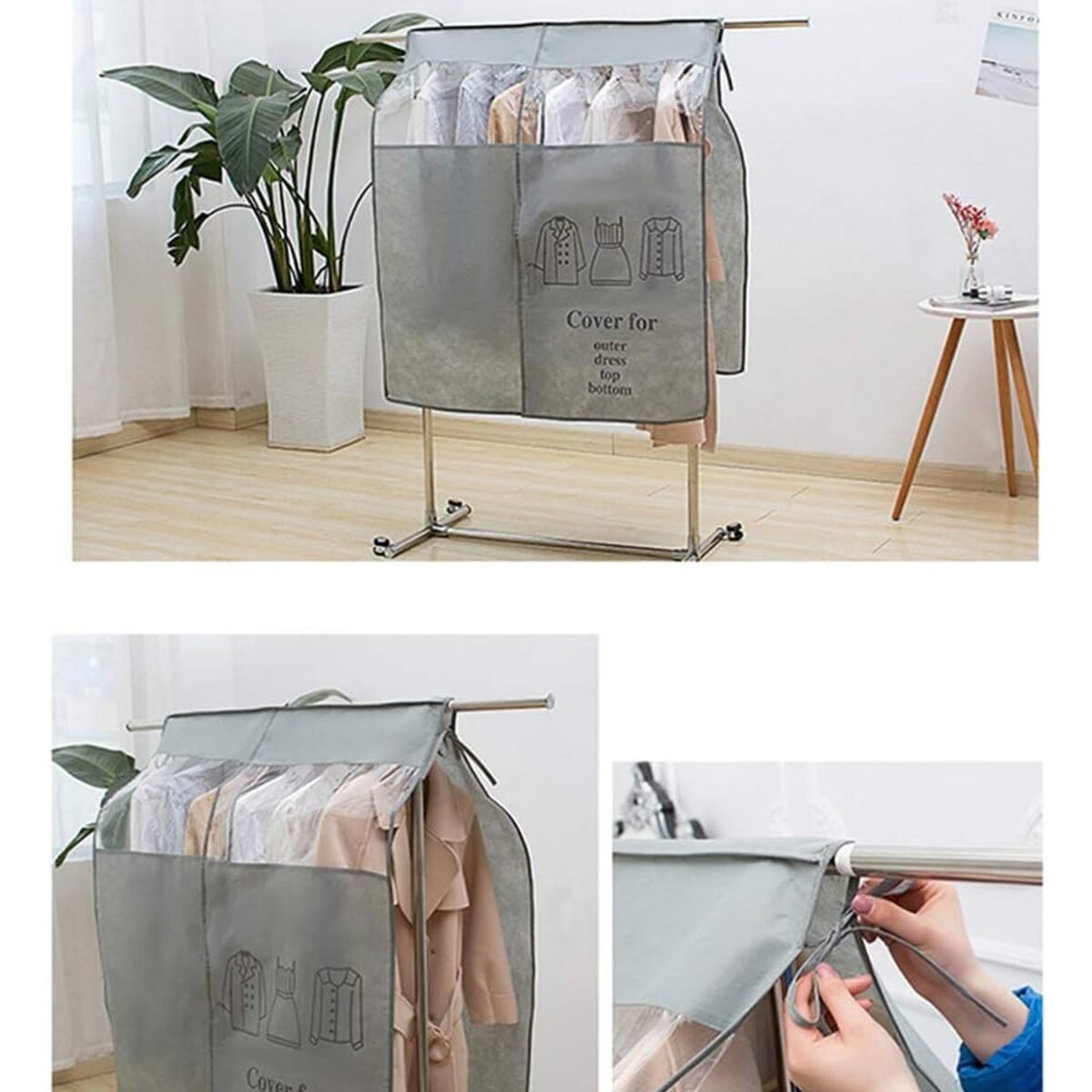 Hanging Garment Dust Cover for Clothes Rack (1 Pc) - Image 8
