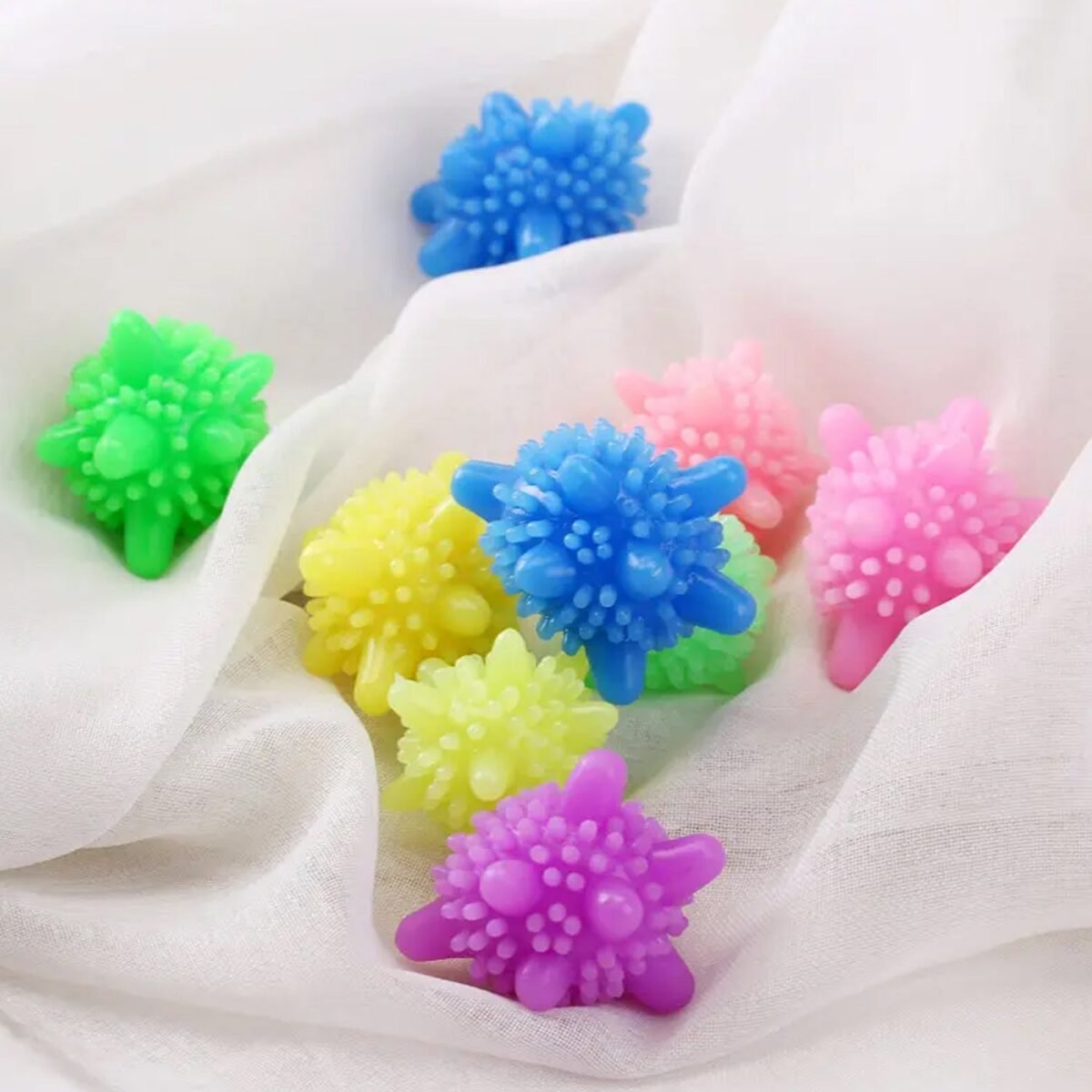 Soft Star Laundry Dryer Balls – 10-Piece Multi-Color Clothes Softener - Image 1