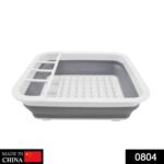 Collapsible Folding Silicone Dish Drying Drainer Rack with Spoon Fork Storage Holder - Image 2