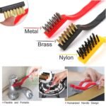 Mini Wire Brush Set - Brass, Nylon, Steel for Cleaning & Rust Removal (3 Pcs Set) - Image 8