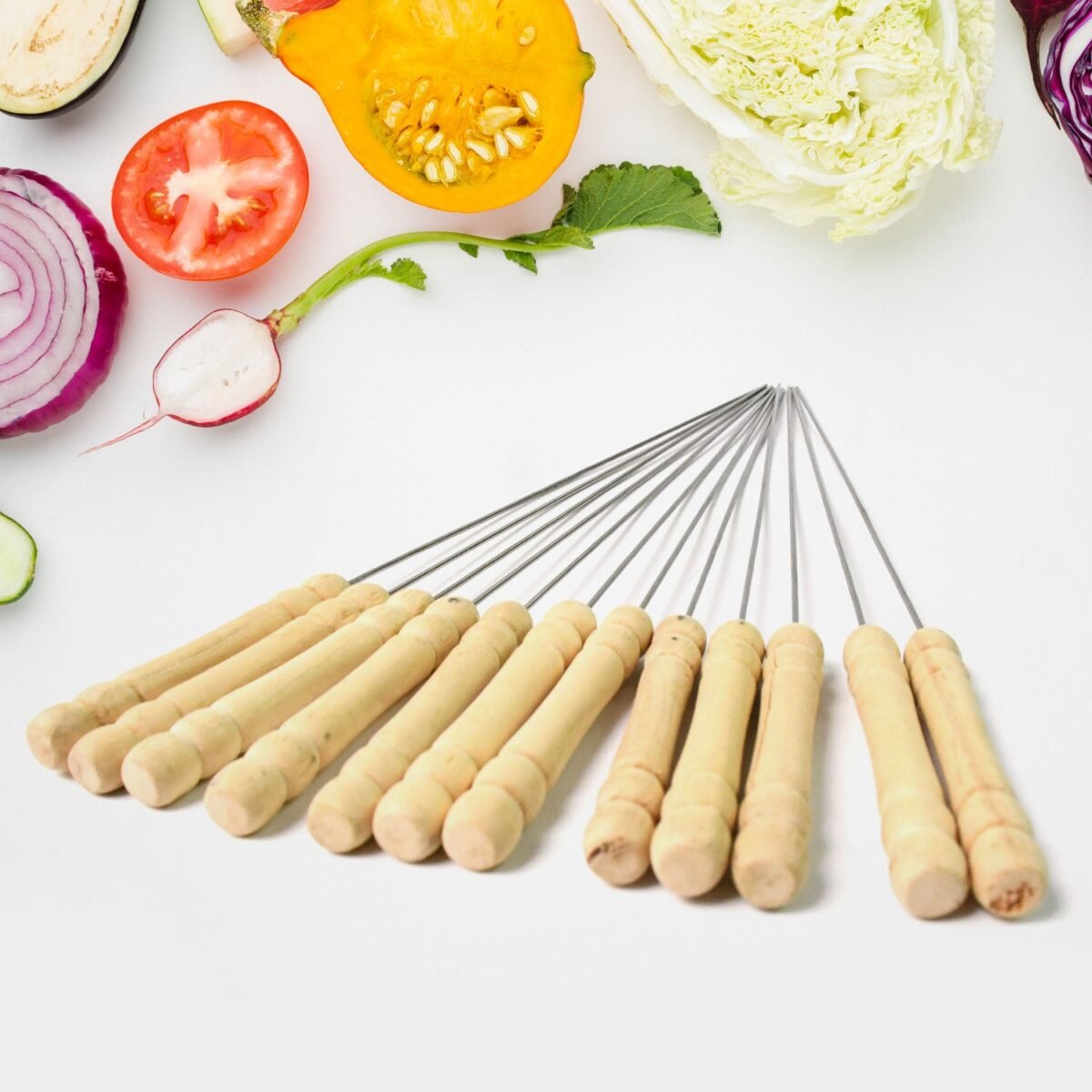 BBQ Tandoor Skewers Grill Sticks for Barbecue (Pack of 12) - Image 4