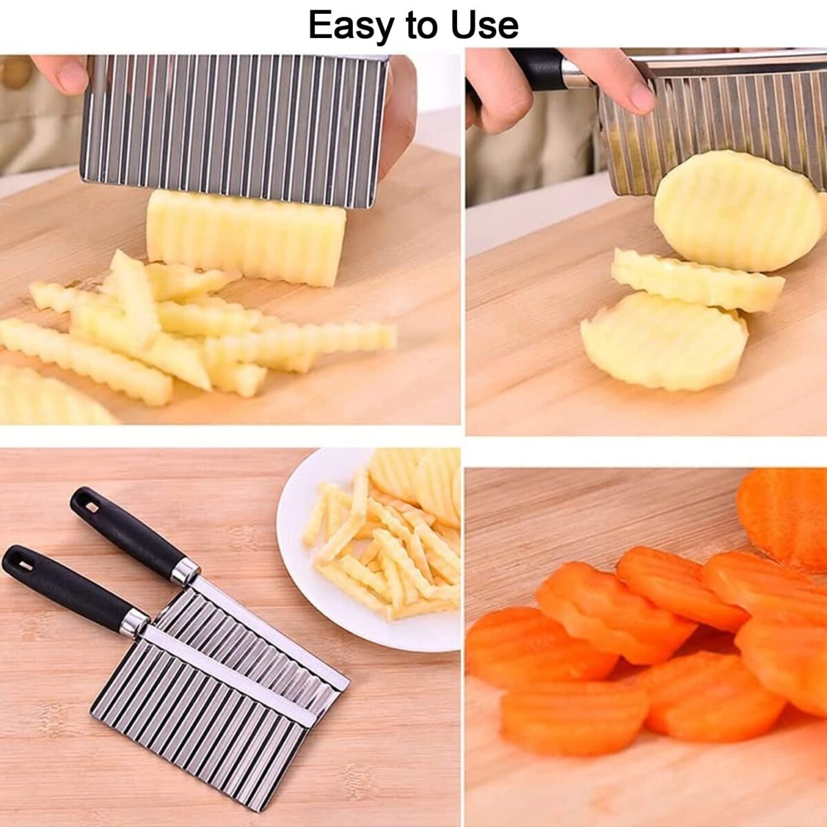Stainless Steel Crinkle Cutter Knife for Salad and Vegetables - Image 8