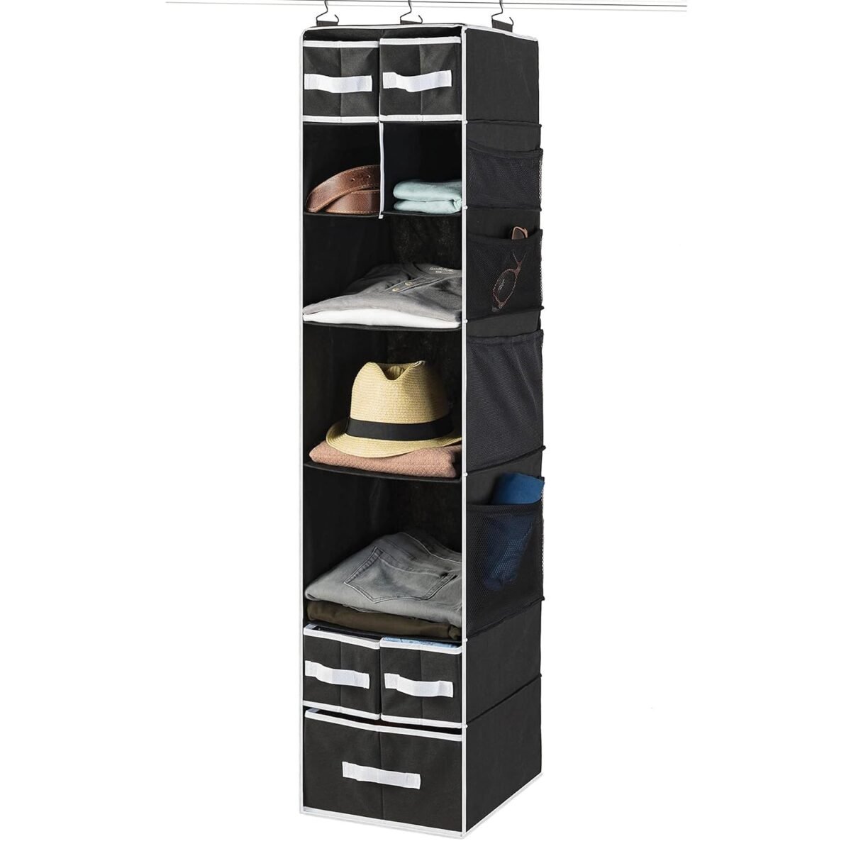 9 Shelf Hanging Closet Organizer with 5 Drawer Organizers - Image 5