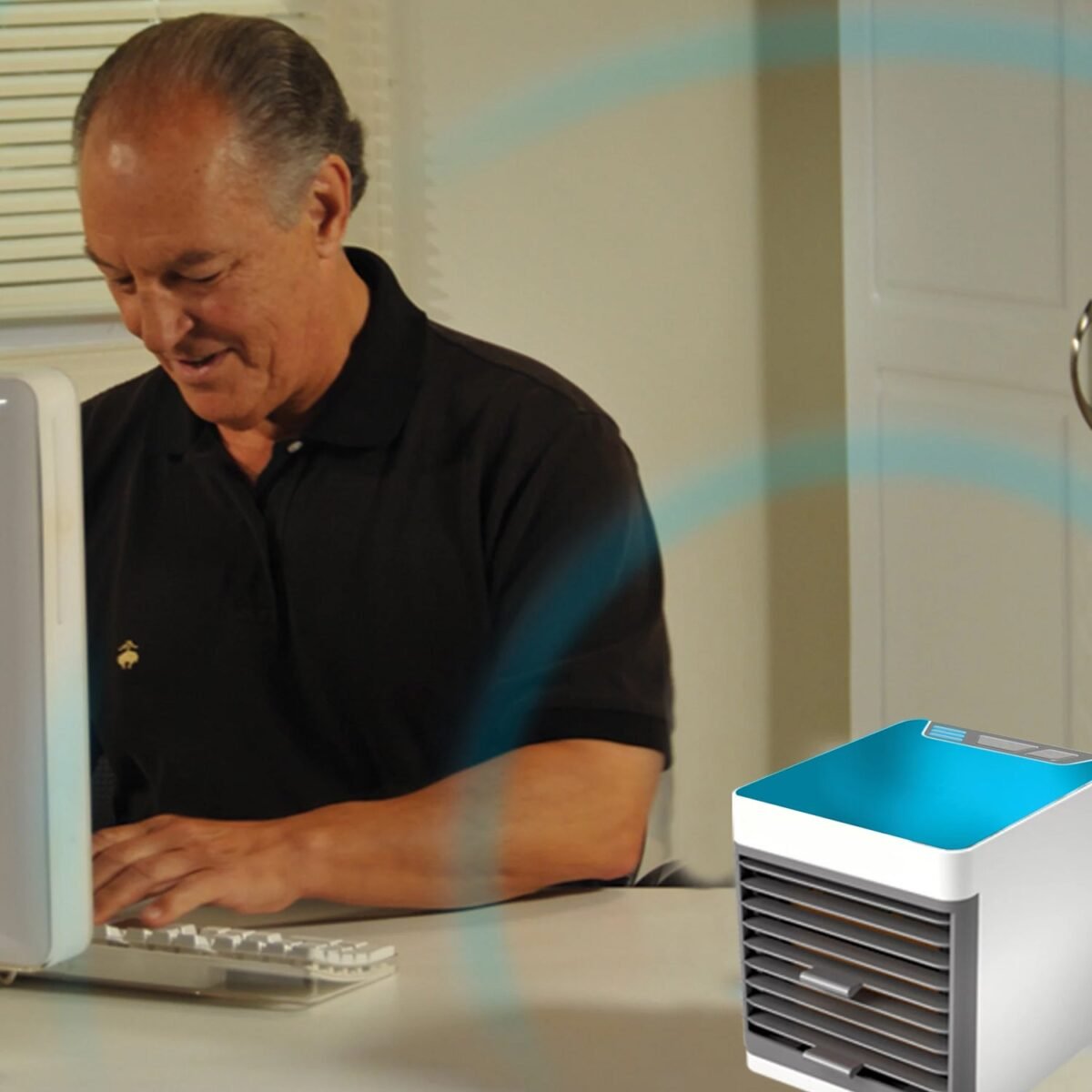 Mini Portable Air Cooler with LED Light & Water Fill - Image 6