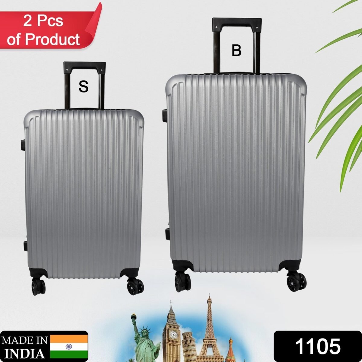 Trolley Bag for Men & Women, Multi Color, Set of 2 (Big & Small) - Image 2