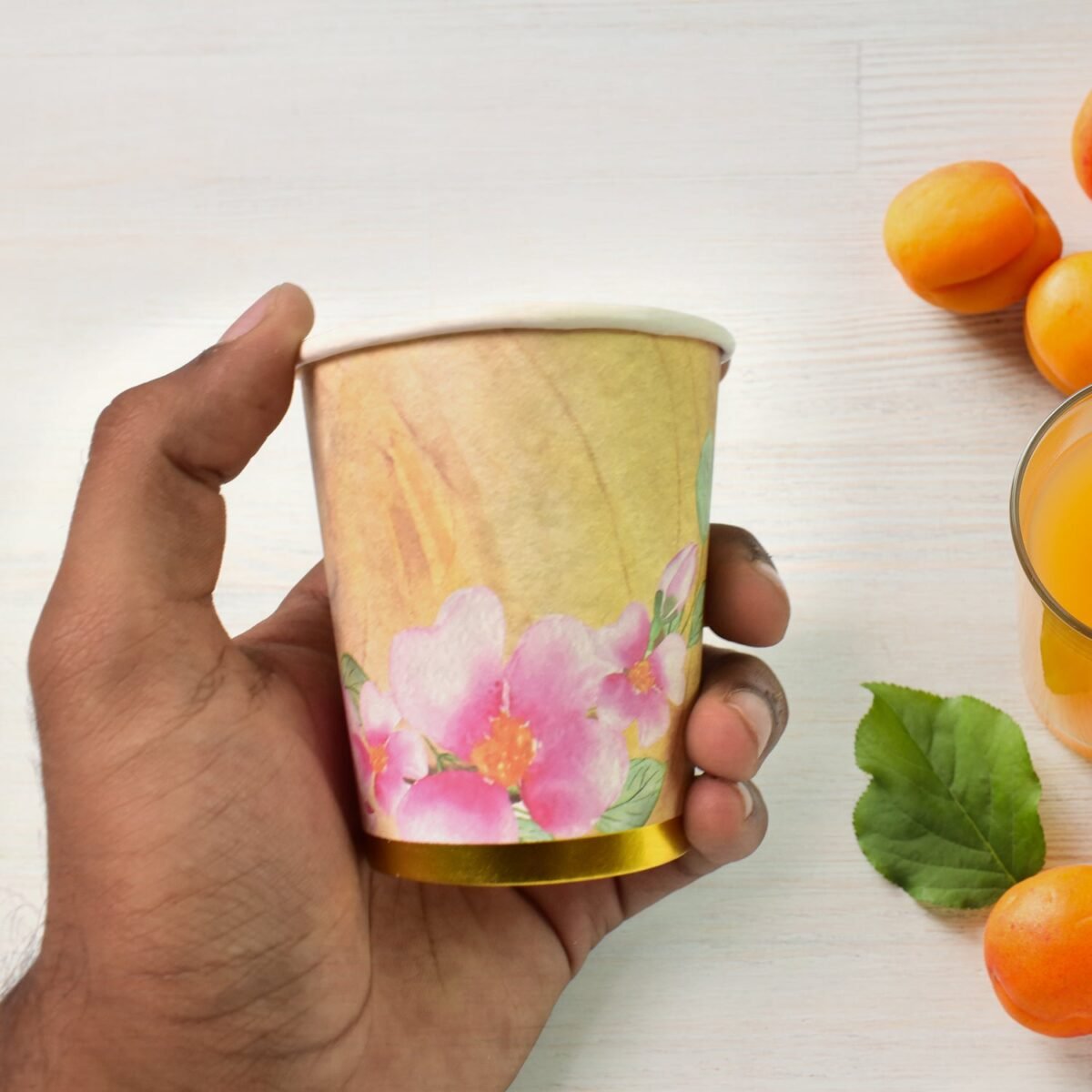 Disposable Paper Cups, Disposable Tea, Coffee Cups (3 Pcs Set / Mix Color) - Image 3
