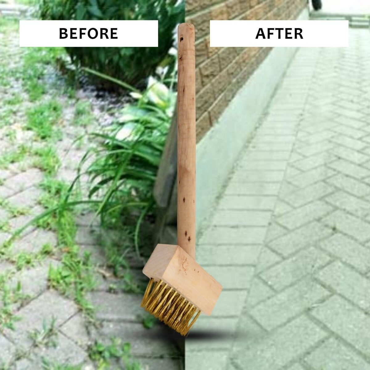 Paving Brush Wooden Block Paving Brush Patio Weed Remover Tool (1 Pc) - Image 4