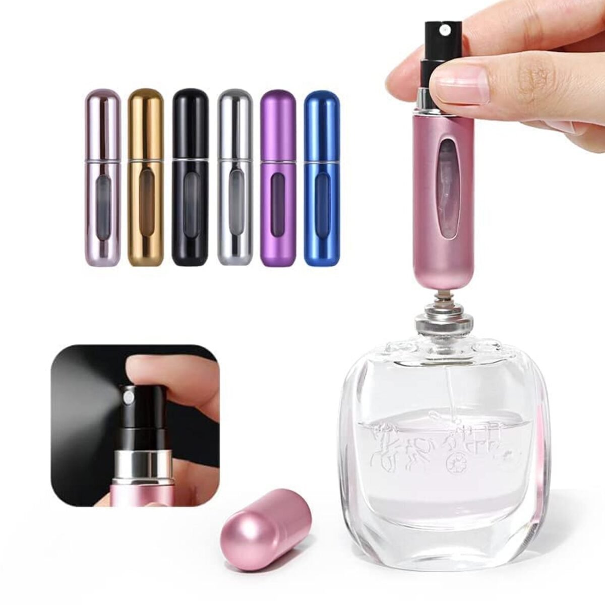 Mini Portable Perfume Empty Spray Bottle (1 Pc / Mix Color) - Image 3