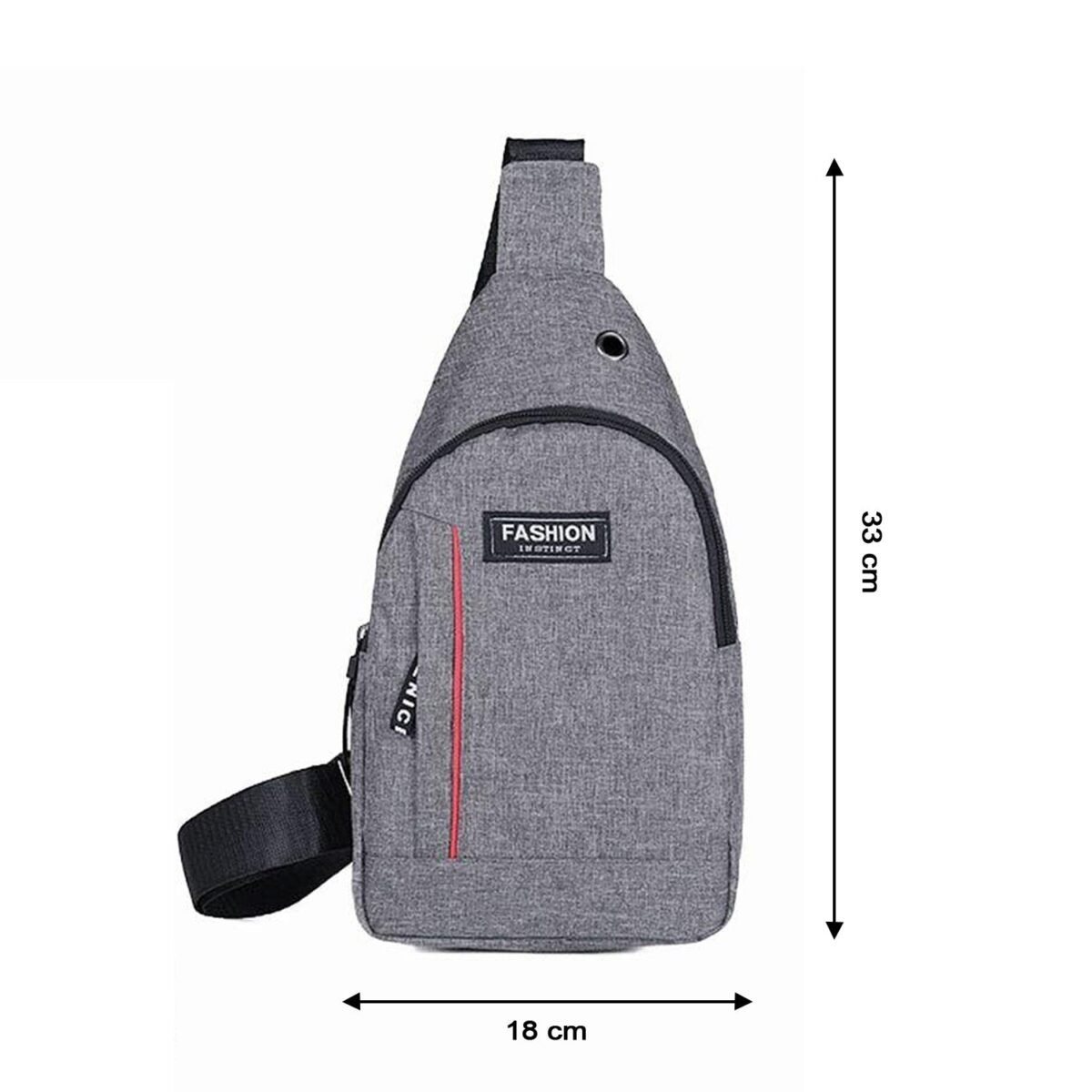 Waterproof Anti-Theft Crossbody Fanny Pack with USB Charging & Earphone Hook (Grey/Blue) - Image 6