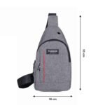 Waterproof Anti-Theft Crossbody Fanny Pack with USB Charging & Earphone Hook (Grey/Blue) - Image 6