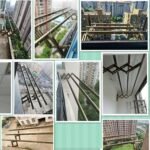 Clothes Rail Rack Clothes Drying Racks, Airer Clothes Drying Rack Wall Mounted Clotheshorse Clothes Airer Washing Cloth Line Extendable Fold Towel Rack Bar for Bathroom Indoor Outdoor - Image 6