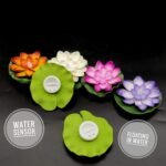 Water Floating Smokeless Candles & Lotus Flowers Sensor Led TeaLight for Outdoor and Indoor Decoration - Pack of 6 Candle (Pack of 6)