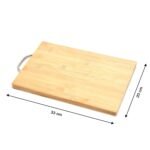 Thick Wooden Bamboo Kitchen Chopping Cutting Slicing Board with Holder for Fruits Vegetables Meat - Image 5
