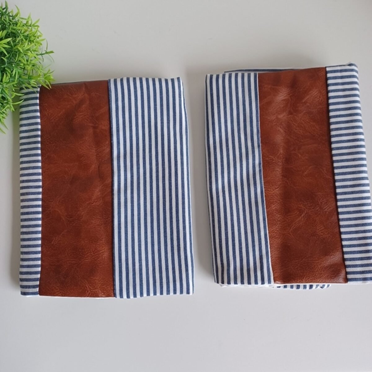 Pillow Covers, leather & cotton Cushion Covers (20 × 20 Inch / 1 Pair / 2 Pc) - Image 6