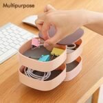 4 Layers Jewellery Box, 360 Degree Rotating Jewelry Box, Jewelry and Earring Organizer Box with Mirror, Accessory Storage Box (Multicolor) - Image 11
