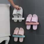 Bathroom Towel Slipper Hanging Rack Self Adhesive Wall Mounted (1 Pc) - Image 3