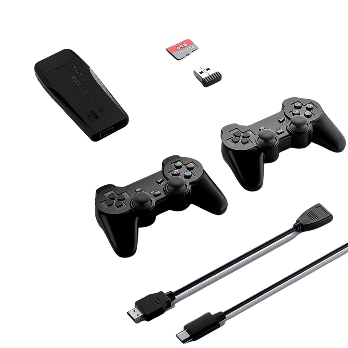 Wireless Controller Gamepad with 10,000+ Games, 4k Ultra HD Game Sticks Output, and 2.4GHz Wireless Controller Video Games with 64gb Memory Card (1 Set) - Image 1