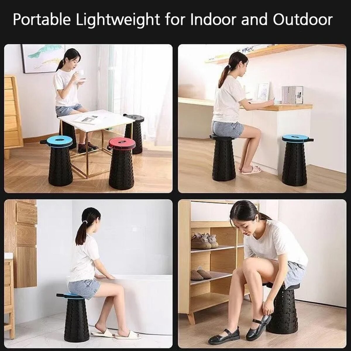 Foldable Retractable Height Adjusting Stool Space Saving Telescopic Stool for Fishing Hiking Stool for Adults and Kids. - Image 10
