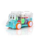 Transparent Musical Mini School Bus Toy for Kids - Image 4
