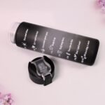 Plastic Black Motivational Water Bottle with Straw (900 ML) - Image 3