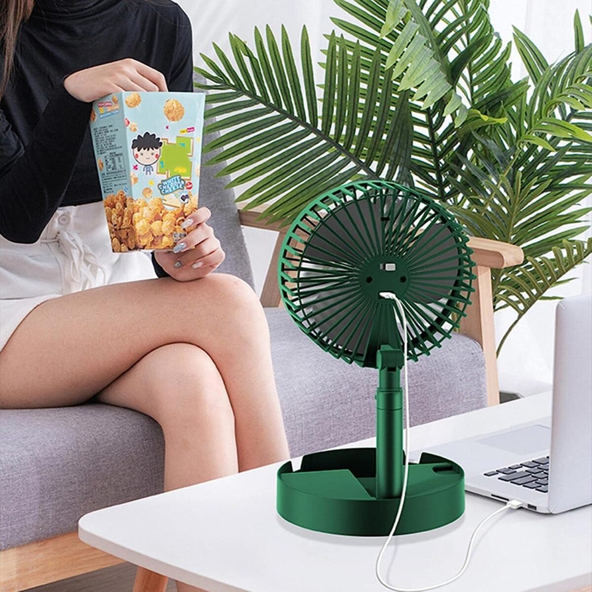 Adjustable Portable Desktop Fan - Telescopic Silent Personal Cooling for Office & Travel (Battery Not Include) - Image 7