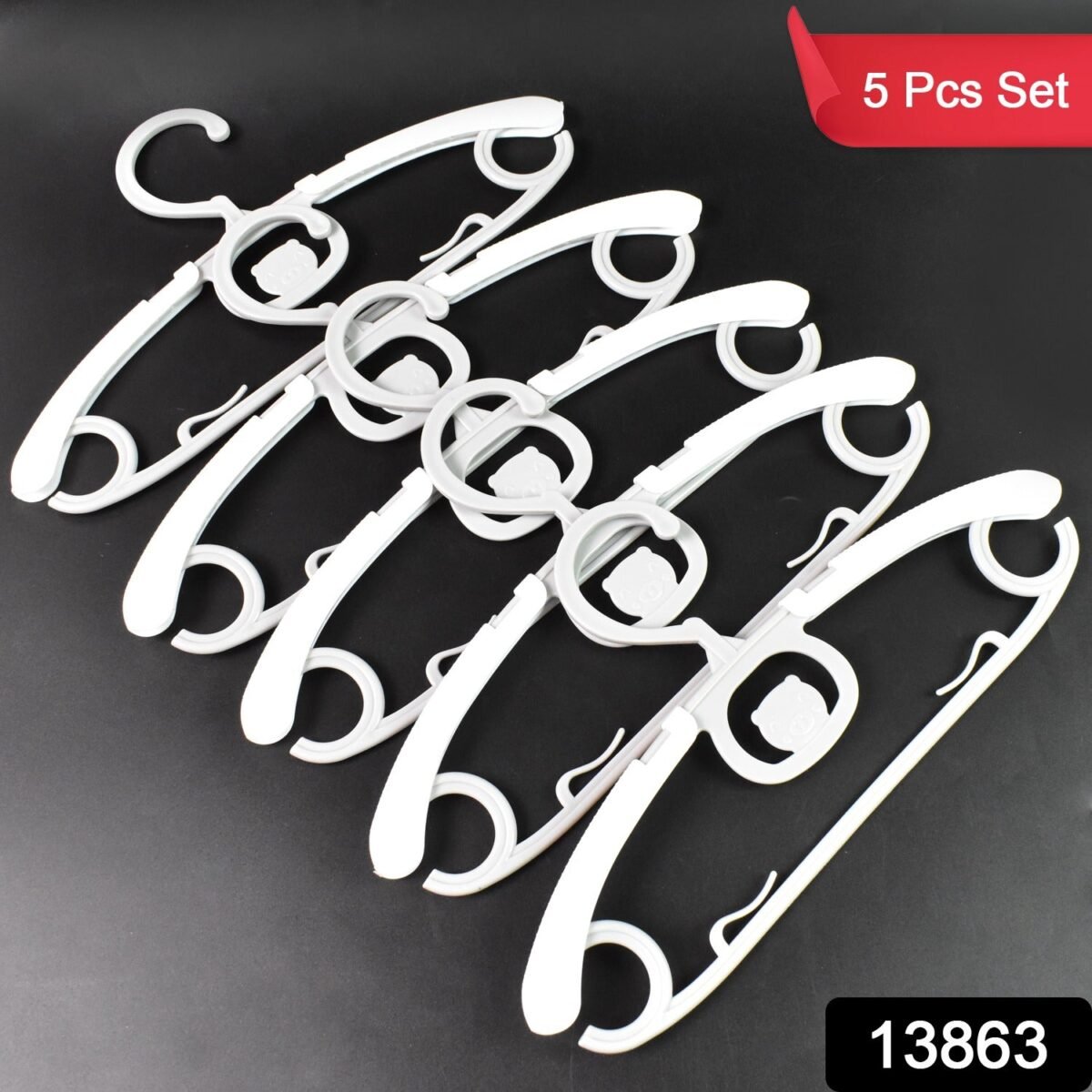 Large Dress Hanger Plastic Adjustable Cloth Hanger (5 pcs Set) - Image 2