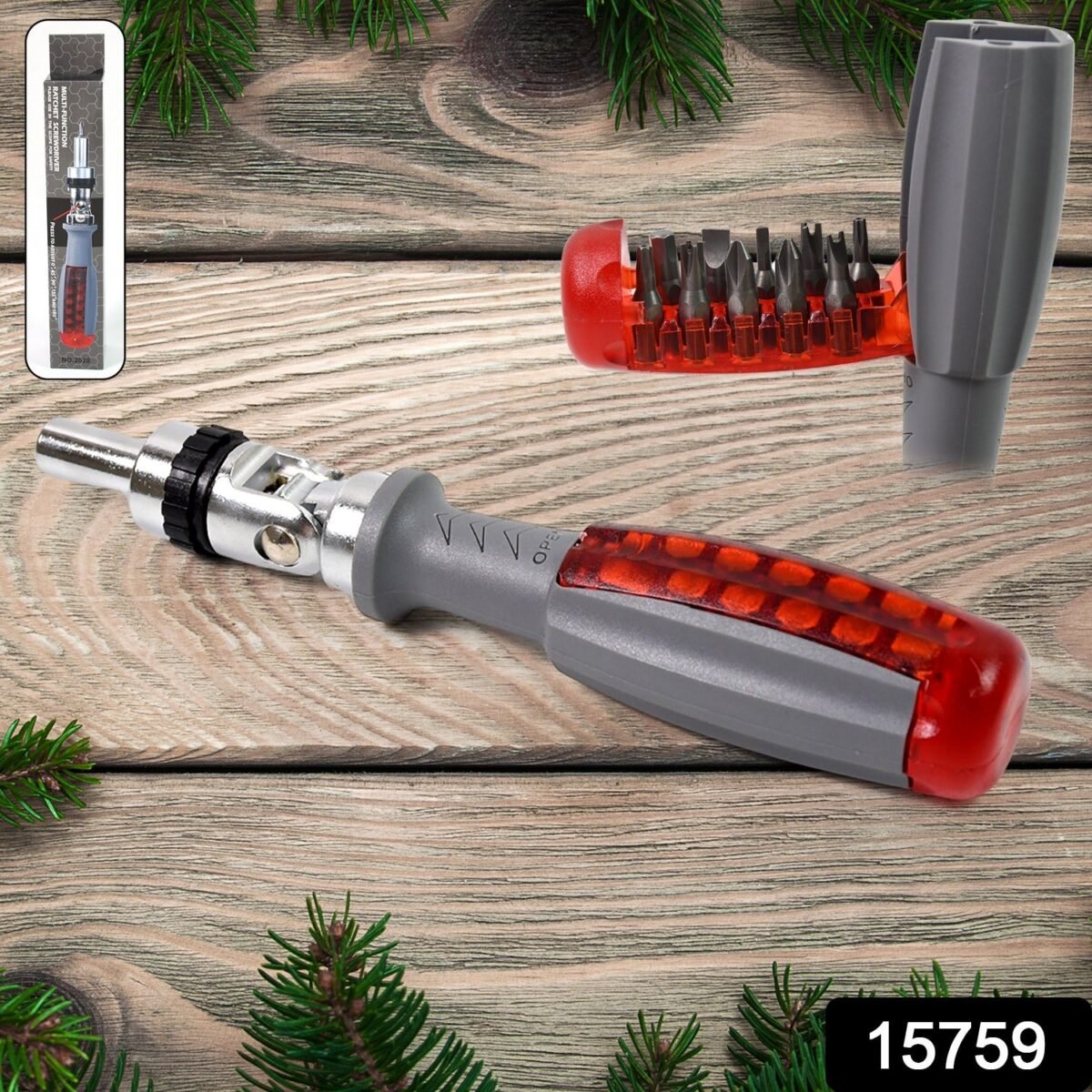 Multi Bits Ratchet Screwdriver Set, Adjustable Angle Two-Way Ratcheting Screwdriver (1 Set) - Image 2