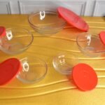 Modern Glass Bowl Set, Mixing / Storage Bowls with Red Lids (5 Pcs Set) - Image 5