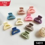 Plastic Small Hair Clips for Girls Kids Hair Accessories (3 Pcs Set / Mix Color & Design) - Image 2