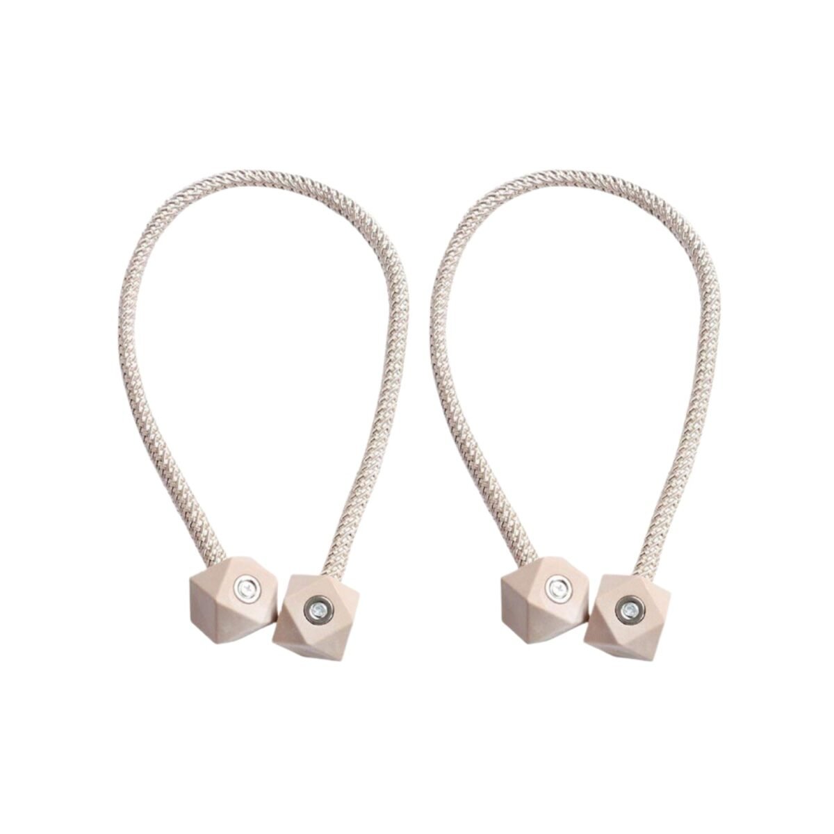 Non-Magnetic Curtain Tiebacks: Decorative Pearl Design (2 Pc, (Without Magnet Buckle) - Image 1