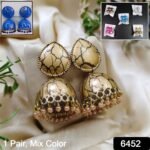 Jhumka Earrings / Buti for Women & Girls (1 Pair / Mix Color & Design) - Image 2