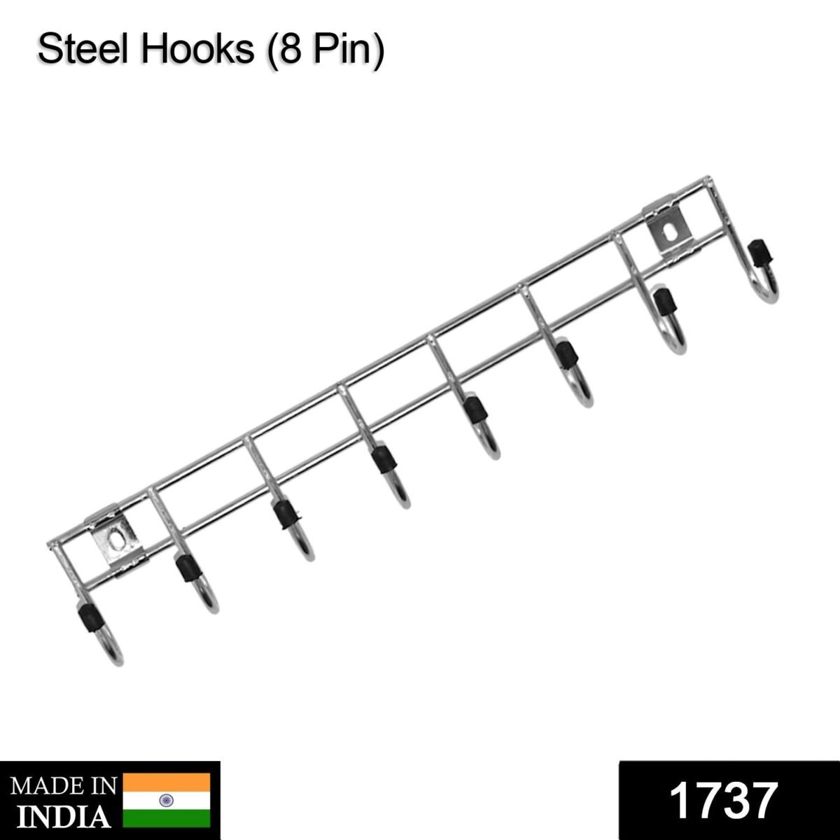 Multipurpose Stainless Steel Hanger Strip Hooks (8 Pin) - Image 2