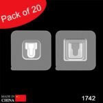 Magic Adhesive Plastic Wall Hooks Heavy Duty Hooks (Pack of 20) - 10 pair - Image 2
