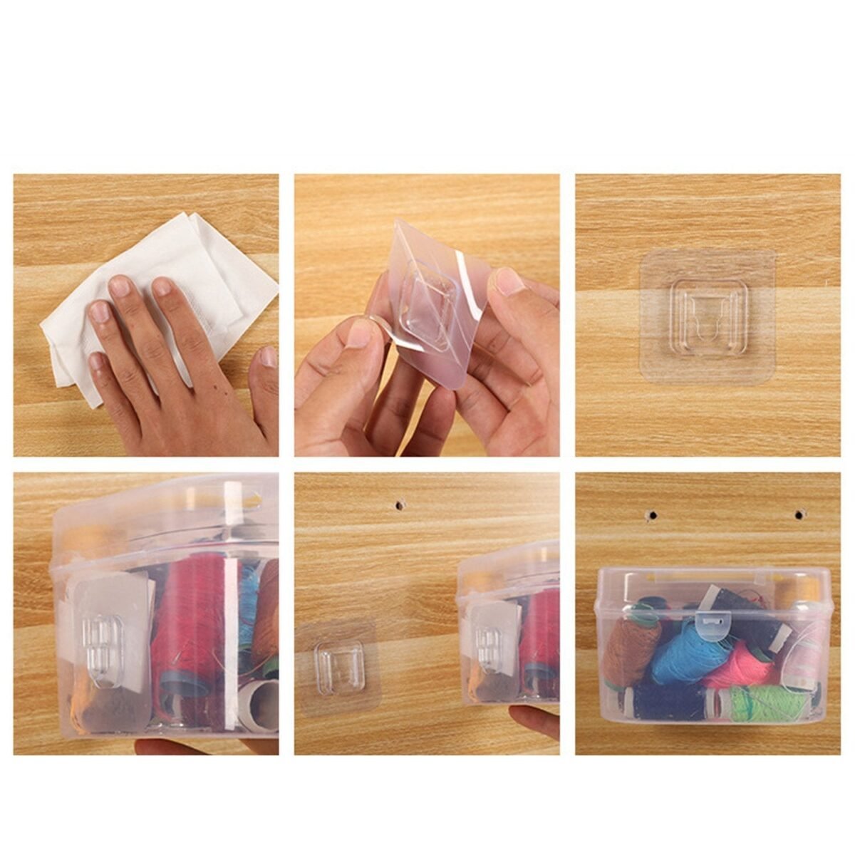 Adhesive Plastic Wall Hooks - Heavy Duty (1 Pair) - Image 7
