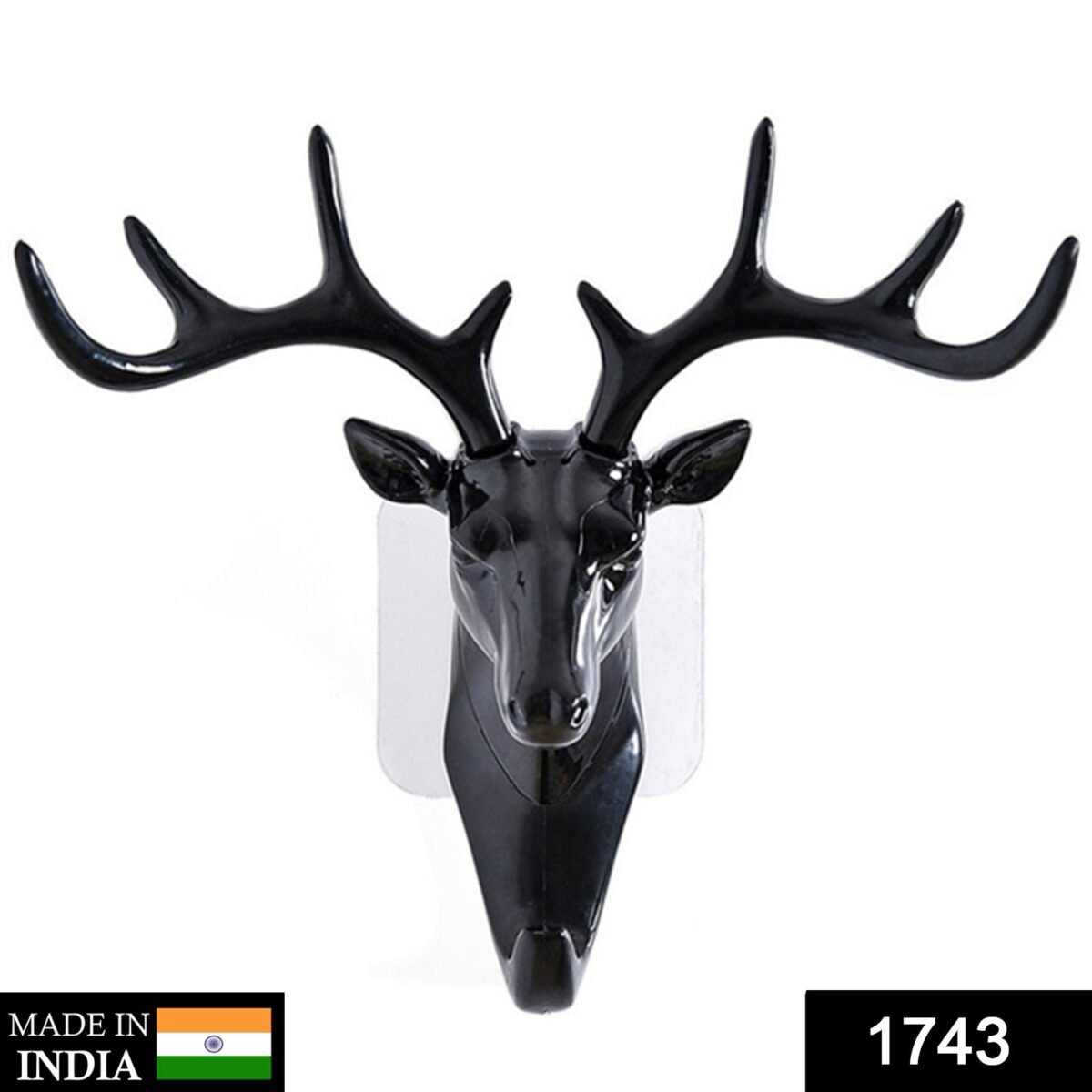 Deer Head Self Adhesive Wall Door Hook Hanger - Image 2