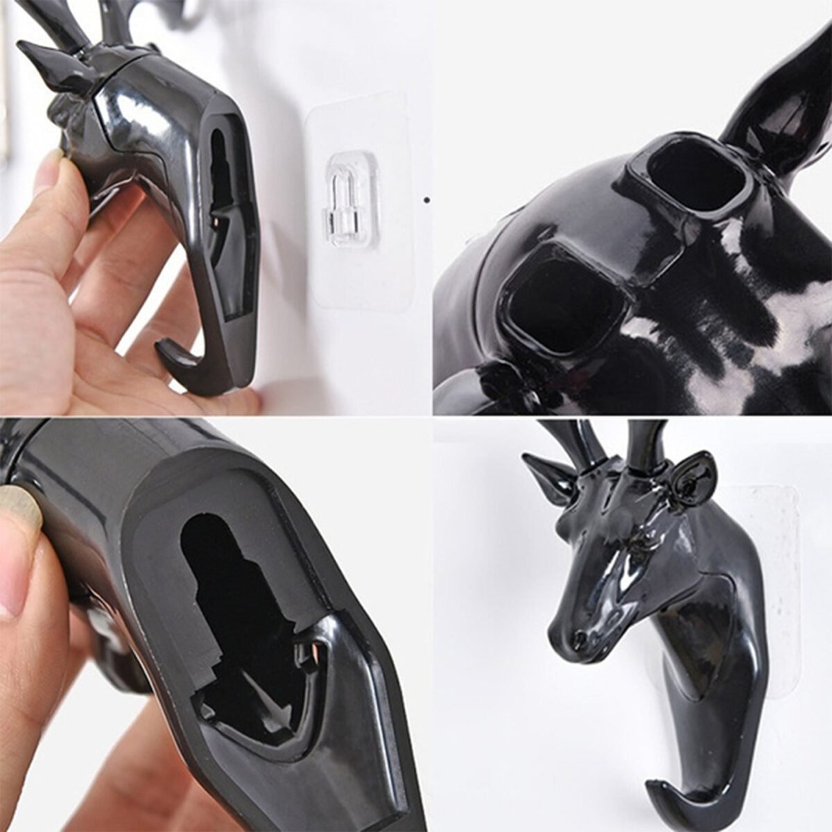 Deer Head Self Adhesive Wall Door Hook Hanger - Image 8