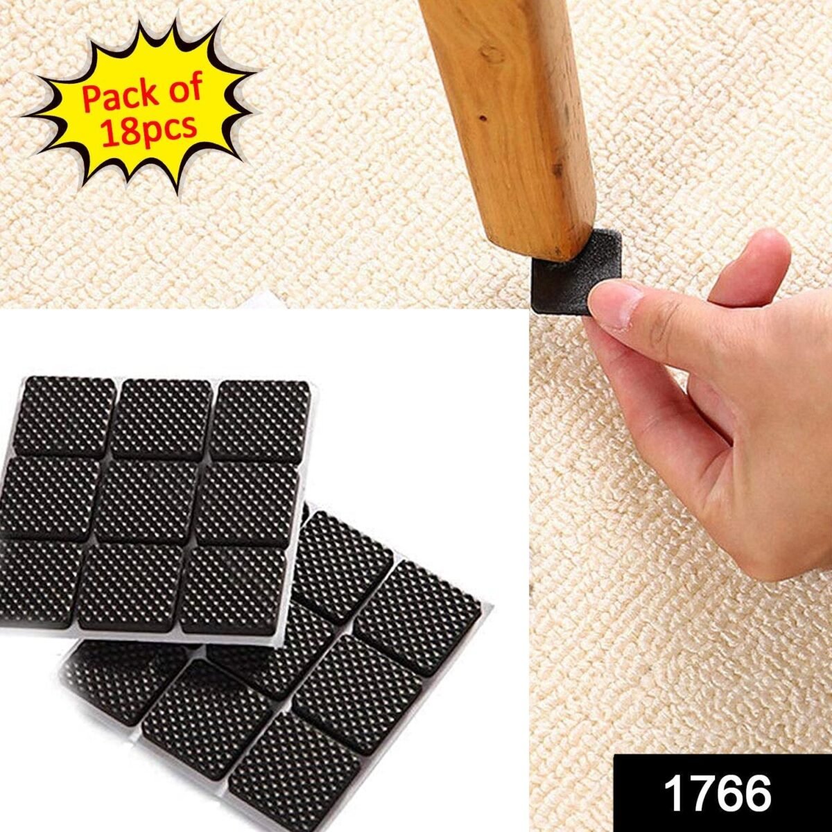Self Adhesive Furniture Pads - Square (18 Pcs Set) - Image 2