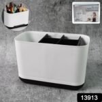 6 Compartment Multi Purpose Organizer Toothbrush Holder Stand Plastic Caddy (1 Pc) - Image 2