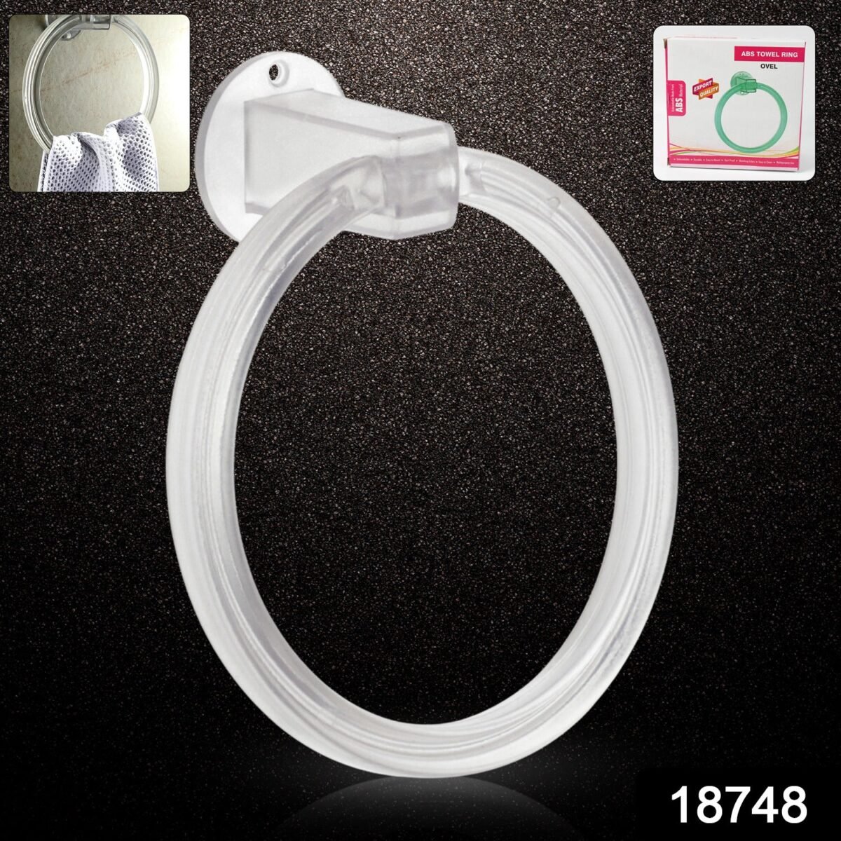 Unbreakable ABS Round Towel Ring Wall Mounted Stand / Holder (1 Pc) - Image 2
