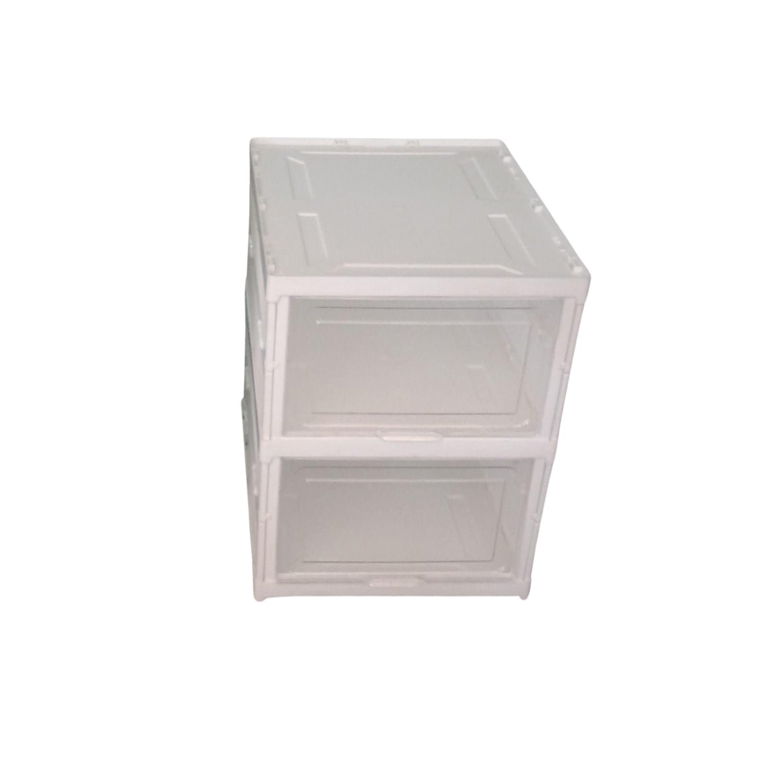 18_15594b10-2bf4-469d-9328-ec0536b47b1a.jpg Stackable Multifunctional Storage, for Clothes Foldable Drawer Shelf Basket Utility Cart Rack Storage Organizer Cart for Kitchen, Pantry Closet, Bedroom, Bathroom, Laundry (2 / Layer 1 Pc) - Image 1