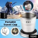 2 in 1 Camping Folding Cup with Keychain (1 Pc) - Image 2