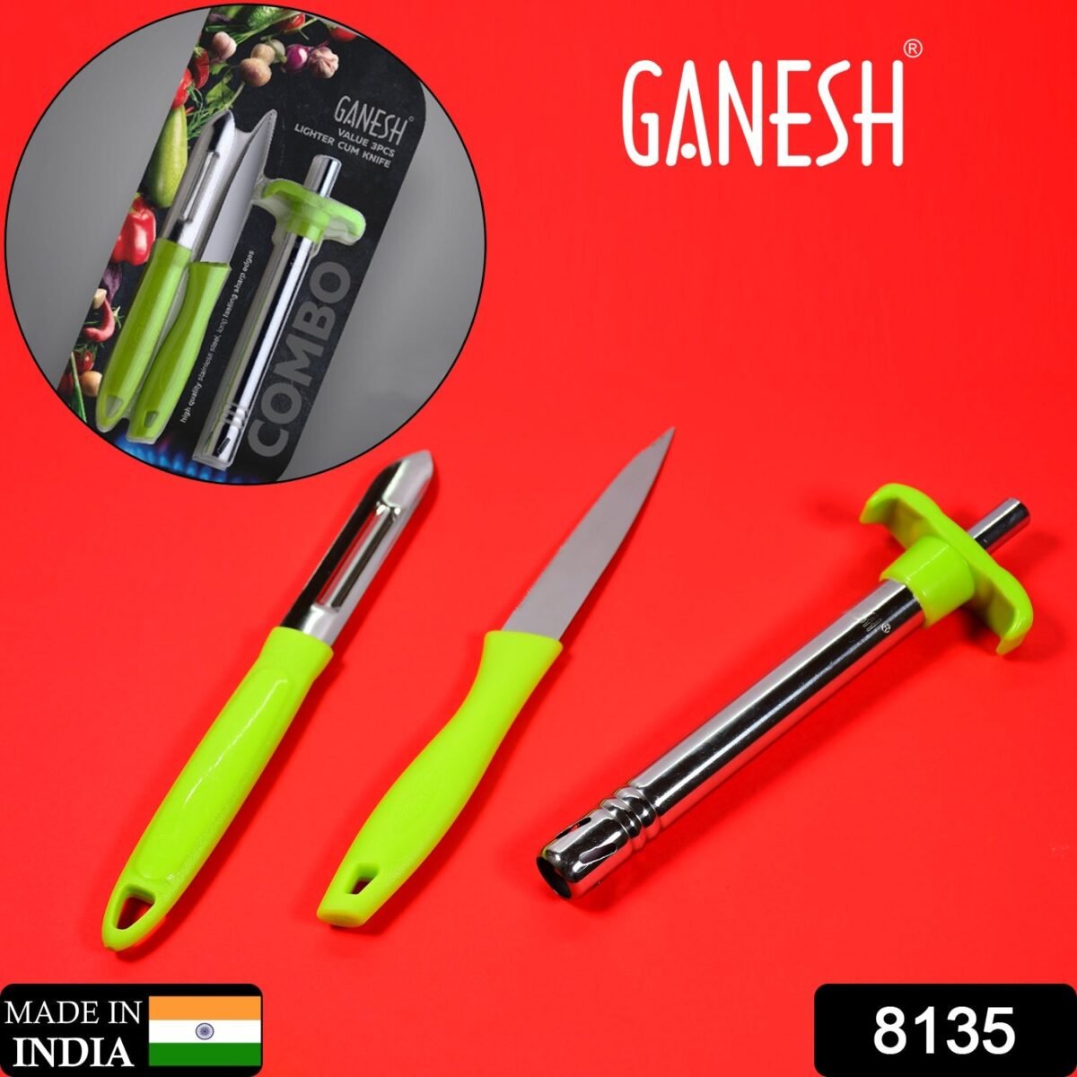 Ganesh 3pc Lighter Cum knife and peeler. - Image 2