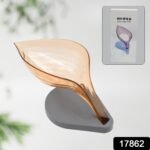 Plastic Leaf Shape Soap Box, Soap Holder (1 Pc / With Color Box) - Image 2