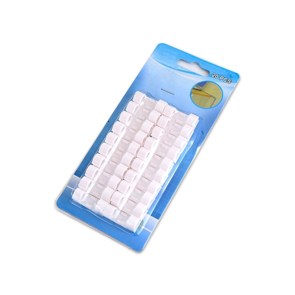 Self Adhesive Cable Clips Wire Manage Holder Sticky Mount-Round Plastic Cable Cord  - Pack of 20 - Image 4
