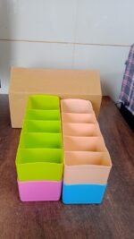 5 Compartments Socks / Handkerchief / Underwear Storage Box Socks Drawer Closet Organizer Storage Boxes (pack of 4) - Image 7