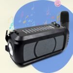 Wireless Bluetooth Speaker 5W High Bass with Wireless Mic / Microphone, LED Torch, Solar Charging, Support USB & Adjustable Strap (1 Set) - Image 2