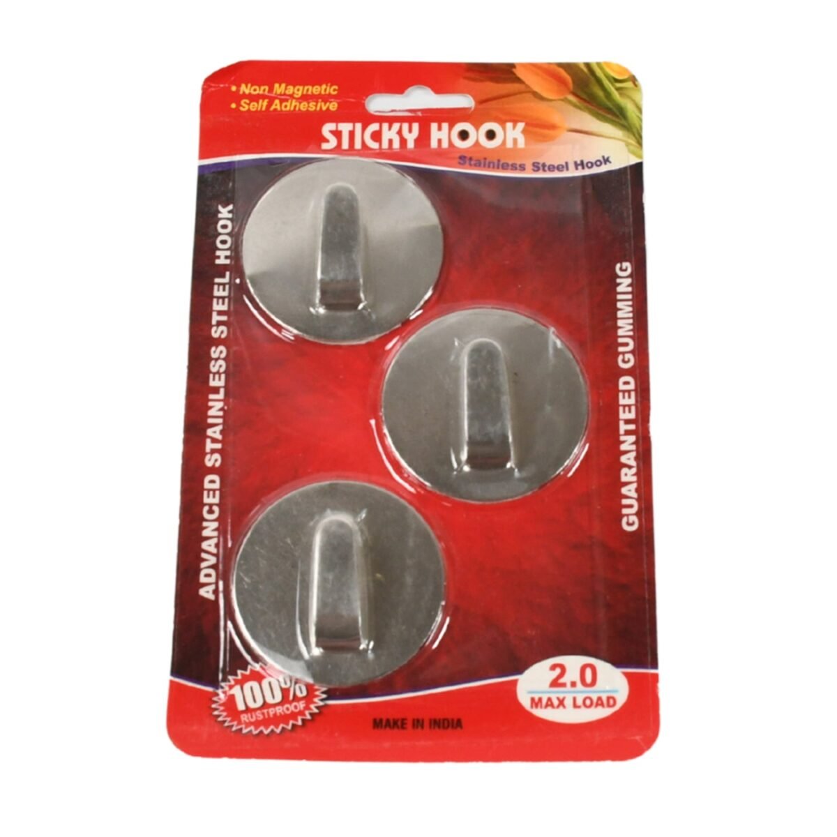 Self- Adhesive Hooks, Heavy Duty Wall Hooks Hangers Stainless Steel Waterproof Sticky Hooks for Hanging Robe Coat Towel Kitchen Bathroom and. - Image 3