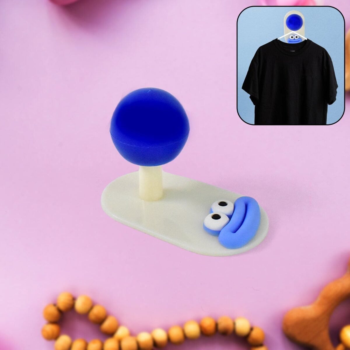 Cartoon Colorful Hooks Simple Ball Shape Hook Self-adhesive (1 Pc) - Image 1